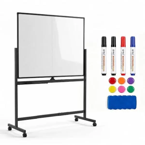 GARVEE 48"×48" Rolling Whiteboard on Wheels,Magnetic Portable Whiteboard Stand Mobile White Board for Office, Classroom,Home