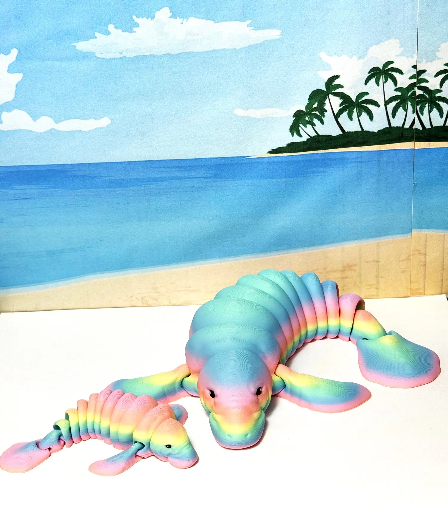 2pcs Cute 3D Printed Manatee, 9" Full Articulated Flexible Fidget Toy, Sea Animal Creatures, Stress Relief Fidget Toy