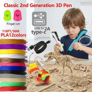 Children's gifts, children's toys Colorful USB-C Charging 3D Printing Pen 3D pen for kids Professional 3D Printing Pen Children's Puzzle DIY Drawing Pen Graffiti Stereoscopic Drawing Latest Upgraded Version Stability