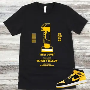 Unisex T-shirt to match Jordan 1 New Love 2025 - Number 1. 100% Cotton for Casual Wear. Comfortable Summer Unisex T-Shirt to match Jordan Sneaker. Streetwear Style. urban outfitters