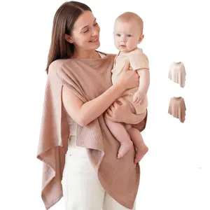 Nursing Cover for Breastfeeding, Soft Privacy Poncho, Multi-Use Nursing Shawl, Portable Breast Feeding Covers for Women, Mummy
