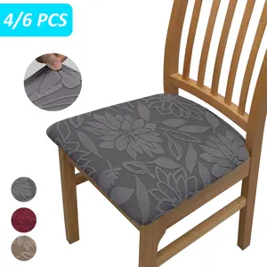 Four-Piece Set or Six-Piece Camellia Elastic Jacquard Chair Covers, Durable and Stylish Furniture Protector, Ideal for Home and Office Use