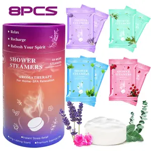 Shower Steamers Aromatherapy Birthday Gifts for Women - 8 Pcs Valentines Day Decorations, Her Mom Adults Men Him Teen Self Care with Natural Essential Oils Relaxation Home SPA Travel Holidays