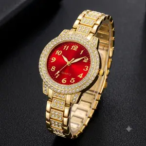 Luxury Iced Out Watch| Red, Green, White, or Gold Dials