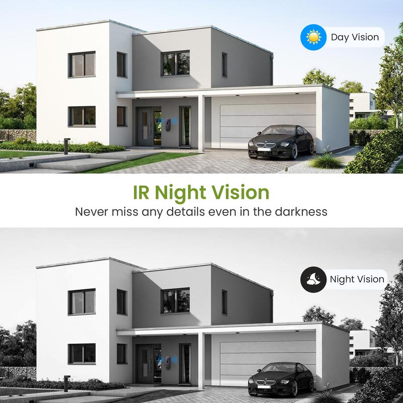 Wireless Video Doorbell Camera, Smart Security Doorbell Camera, 1080P, AI Human Detection , Night Vision, Instant Alert, Two Way Audio, 2.4G WiFi Only, Simple Installation and Rechargeable Battery, Cloud Storage, WiFi Camera