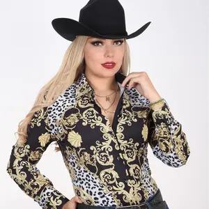 VS1100WL - FPMS S11133-10 Black - Vaquero Signature Women's Fashion Printed shirts