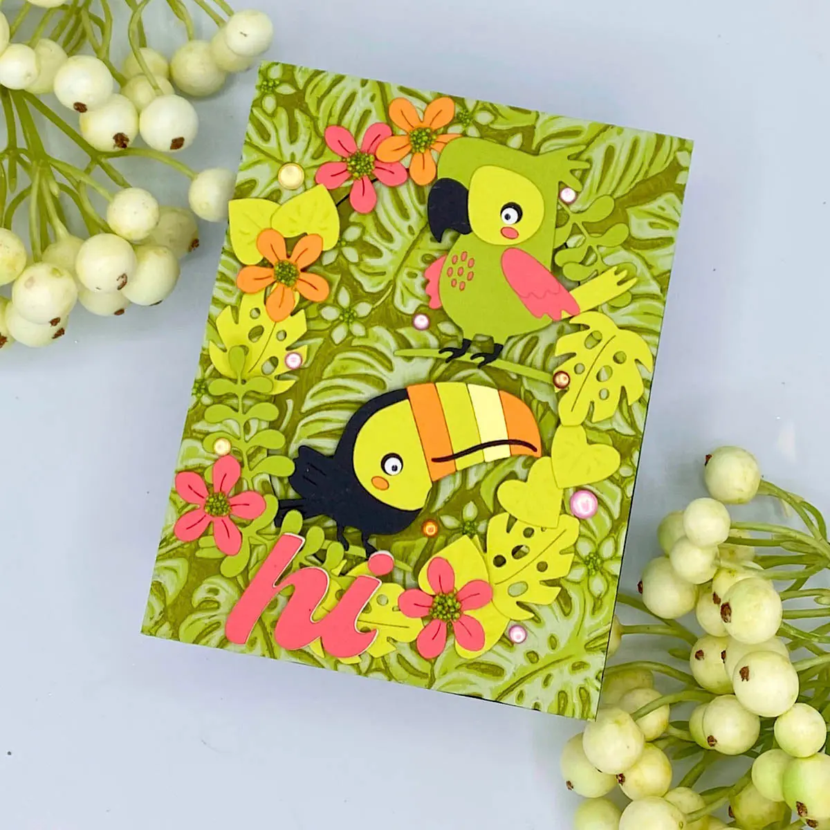Scattered Tropics - 3D Embossing Folder of the Month