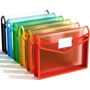 Plastic Expanding File Folders Set of 6, Document Storage with Snap Closure, Vibrant Organizer, Accordion-Style Pouch, Spacious Capacity