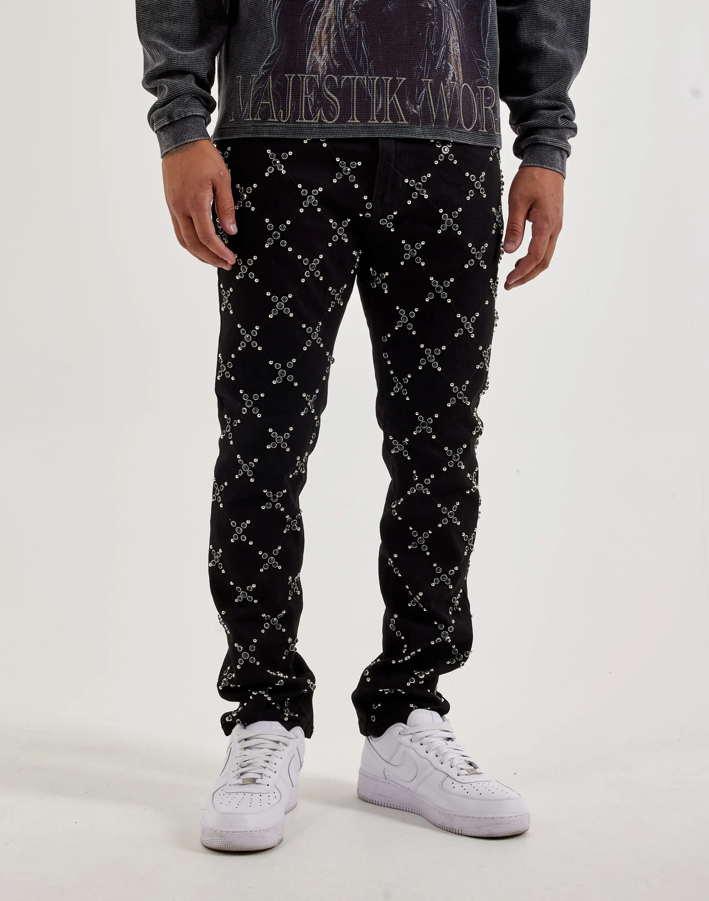 Mens WAIMEA Slim Diamond Cluster Denim Jeans