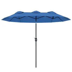 Outdoor Umbrella With 12 Steel Ribs And 180gsm Polyester Mounts On Table Or Base 45 Degree Tilt Keeps Furniture Cool For Backyard