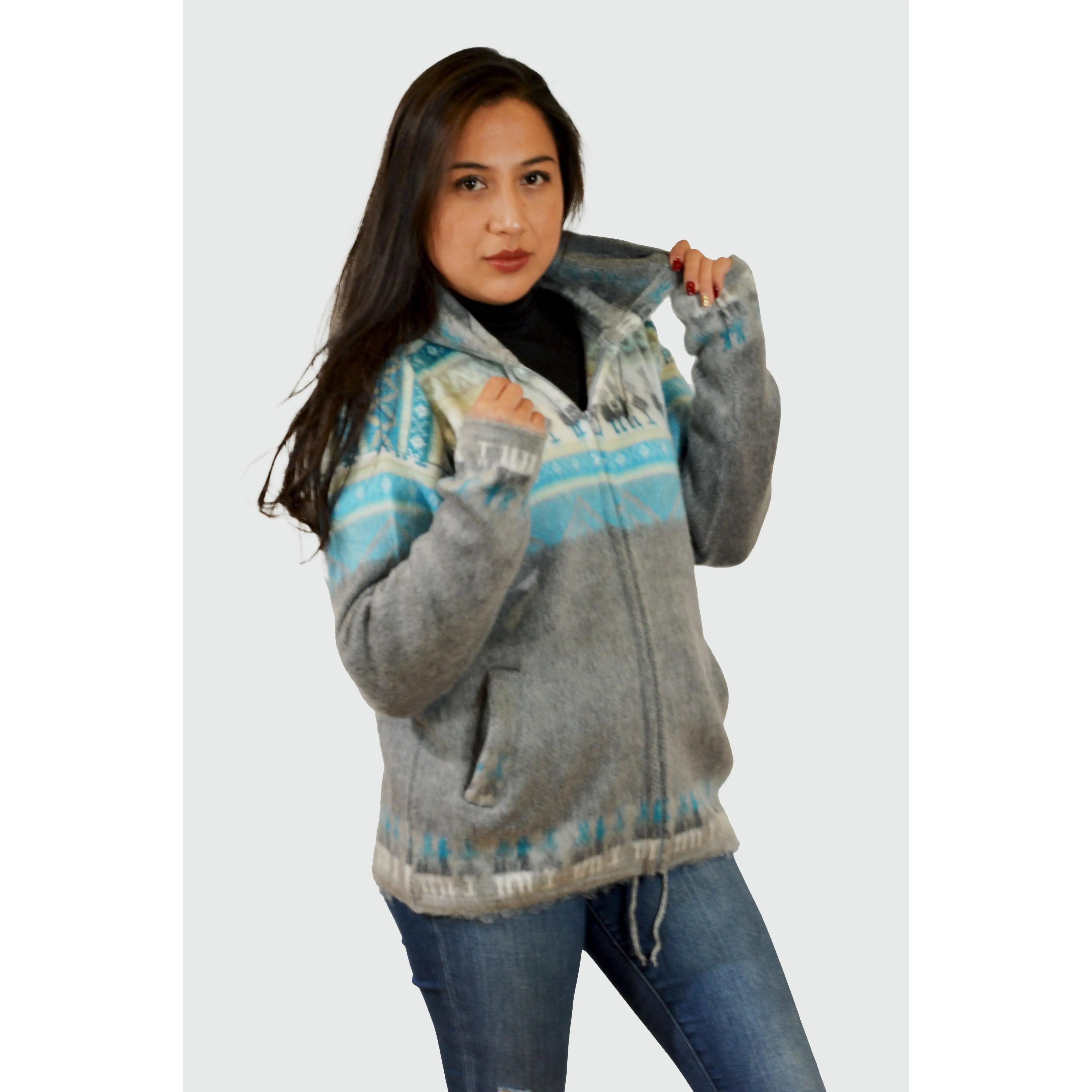 AlpacaChill Blue Heavyweight blue Alpaca blend Hoodie