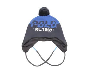 Polo Ralph Lauren RL 1967 Earflap Pom-Pom Knit Hat Navy/Royal