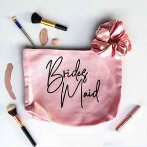 Bridesmaid / Maid of Honor Makeup Bag & Scrunchie for Bachelorette Parties & Weddings