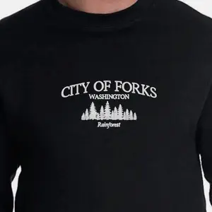 City for Forks WA Embroiderer Sweater Twilight Cotton