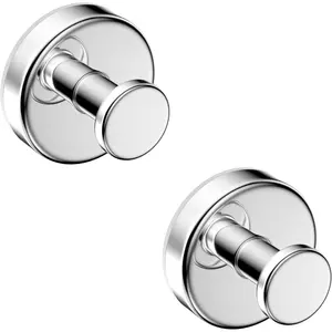 Suction Cup Hooks for Shower,Removable No Drill Towel Hooks,Upgraded 15 lbs  Suction hooks for Bathroom Tile,Shower Wall,Glass Door,Kitchen-Loofah,Coat,Stainless -Chrome 2 count