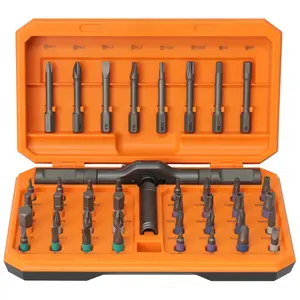 42-in-1 Magnetic Ratchet Screwdriver Set with 40 Bits, Multi-Bit DIY Repair Tool Kit with Detachable Handle and Storage Case for Furniture, Computer, Bike, and Home Projects
