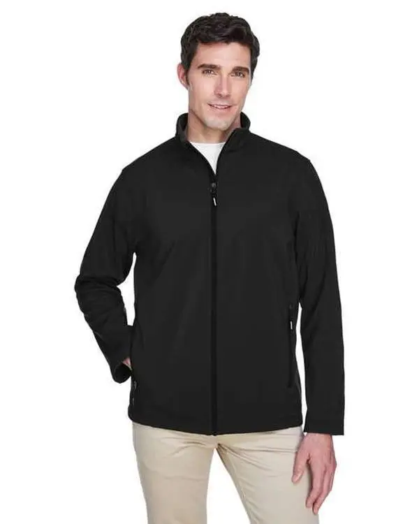 Ash City Men's Cruise Soft Shell Jacket, Stylish Menswear in a Water-Repellent Polyester Blend with 2-Layer Fleece and Audio Port, Plain, Two-Layer Fleece