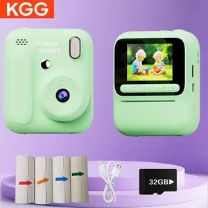 Color printing camera, Z700 instant imaging children's mini digital camera with 32GB card, Polaroid 2.4-inch high-definition screen for taking selfies, 1080P video, music, games, student multifunctional ink free thermal color printing camera