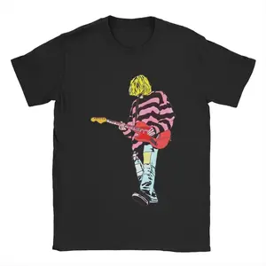 Kurt Cobain T Shirts Men's 100% Cotton Cool T-Shirt Round Neck Tees Short Sleeve Clothes Graphic Printed