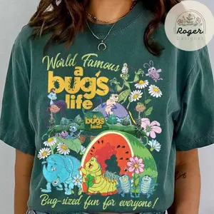 Vintage Cartoon A Bug's Life A Bug's Land shirt, Cartoon Ride shirt, Heimlich Flik Hopper Princess Atta Bug shirt, Family Trip tee 5B