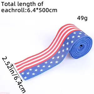 Independence Day Wired Ribbons 2.5 Inch ×10 Yards, American Stars Pattern Patriotic Wired Edge Ribbon, Natural Burlap Craft Ribbons for 4th of July Gift Wrapping Bow Making And DIY Decor fathersdaygiftideas