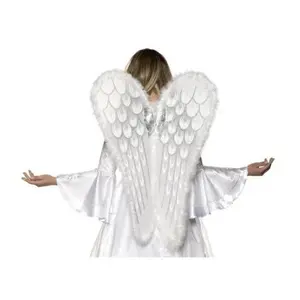 Heavenly Angel Wings - Glitter - Feather Trim - Costume Accessory - Teen Adult