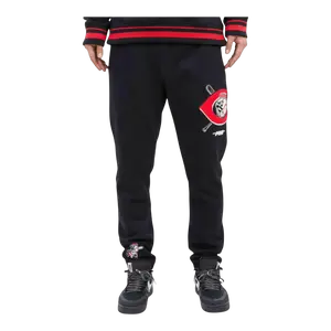 Pro Standard Cincinnati Reds Mash Up Logo Men Sweatpants Black