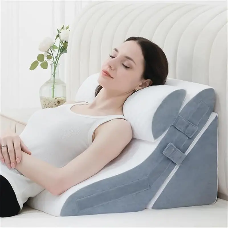 3PCS Bed Wedge Pillow for Sleeping, 20-in-1 Adjustable Memory Foam Wedge Pillow for Back Leg Pain Relief, 23" Wide Wedge Pillow for After Surgery, Acid Reflux, Snoring, Back Pain