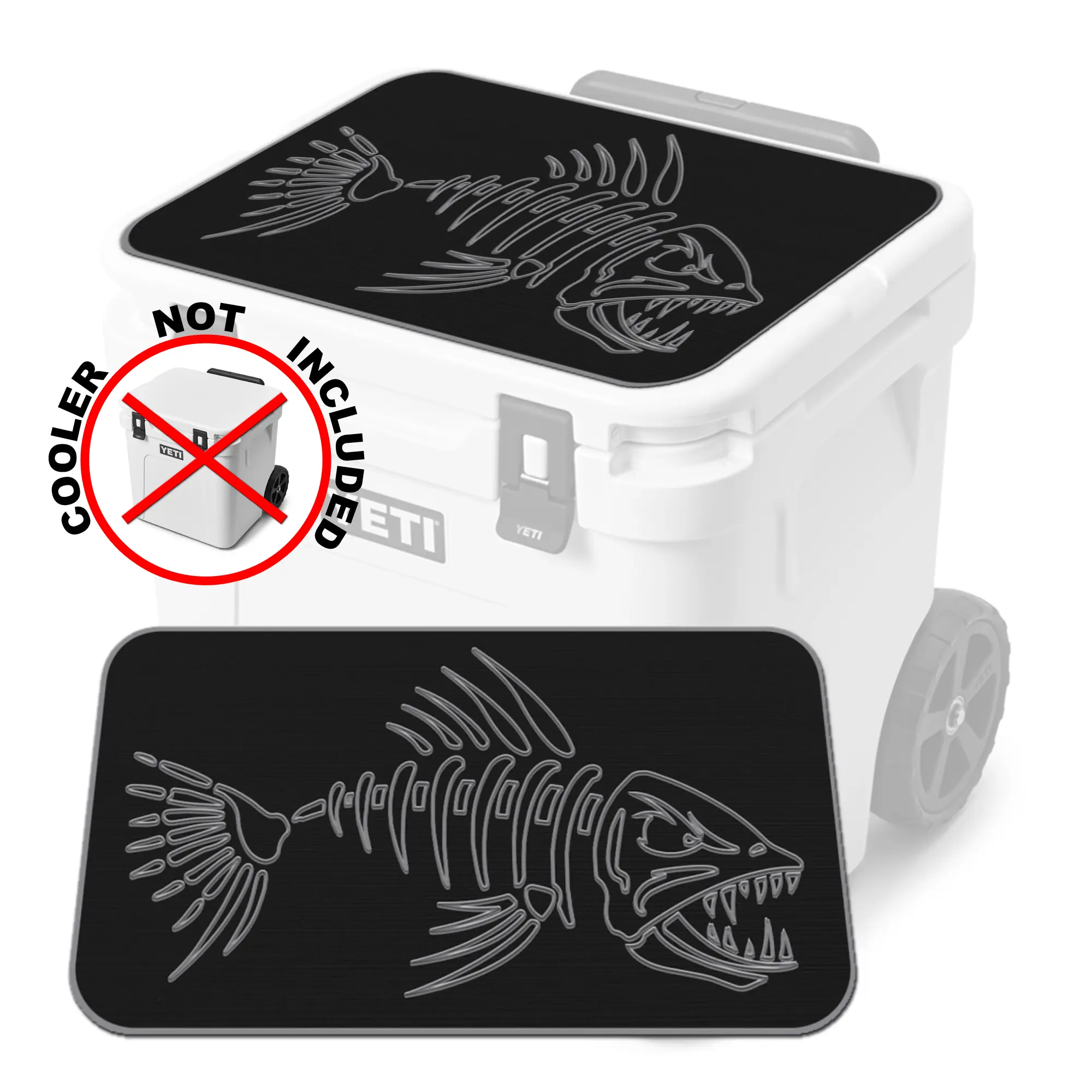USATuff SeaDek Cooler Pad — BONEFISH in Black/StormGray | FITS YETI Roadie 60 QT WHEELED Cooler (COOLER NOT INCLUDED—PAD ONLY)