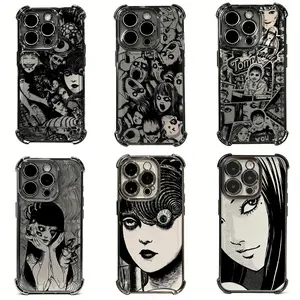 Junji Ito Horror Comics Samsung S21 S22 S23 S24 S25 iPhone 17/16/15/14/13/12/11 case Plating Anti-Fall  airbag Back Cover Christmas Gift four-corner airbag