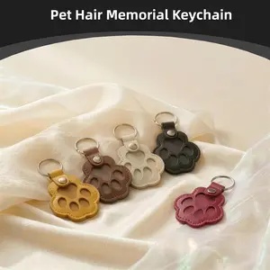 Cat Paw Keychain, 1 Pc Pet Paw Shaped Leather Keychain – Pet Memorial Keepsake, Pet Hair Storage Accessory for Bags & Purses, Stylish Automotive Keyring, Compact Keychain, Perfect Gift for Pet Lovers