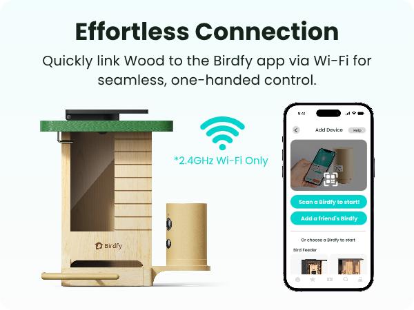 Birdfy Smart Bird Feeder with Camera Solar Powered, Night Insight & Slow-Motion Video for Outdoors & Backyard Birds Watching, AI Identify 6000+ Species , Wood