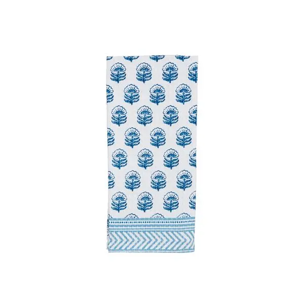 Buti Blue Block Print Towel Buti Blue Block Print Towel