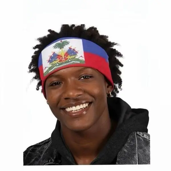 Haitian Flag Headband Bandana Mouchwa Tèt Drapo Multi-Use Hair Wrap Accessories