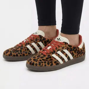 Adidas Samba OG Red Leopard Women's Shoes - Authentic Brand New Sneakers with Leopard Print & White Stripes JI2734
