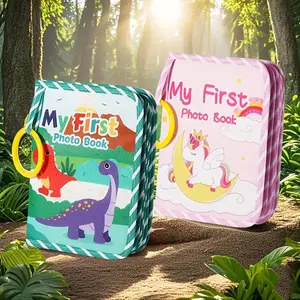 Baby's My First Photo Book with Safety Mirror, Soft Cloth Baby Photo Books, Personalized 1st Birthday Gift for Newborn Toddler, Unisex Appeal, Choking Hazard Safe
