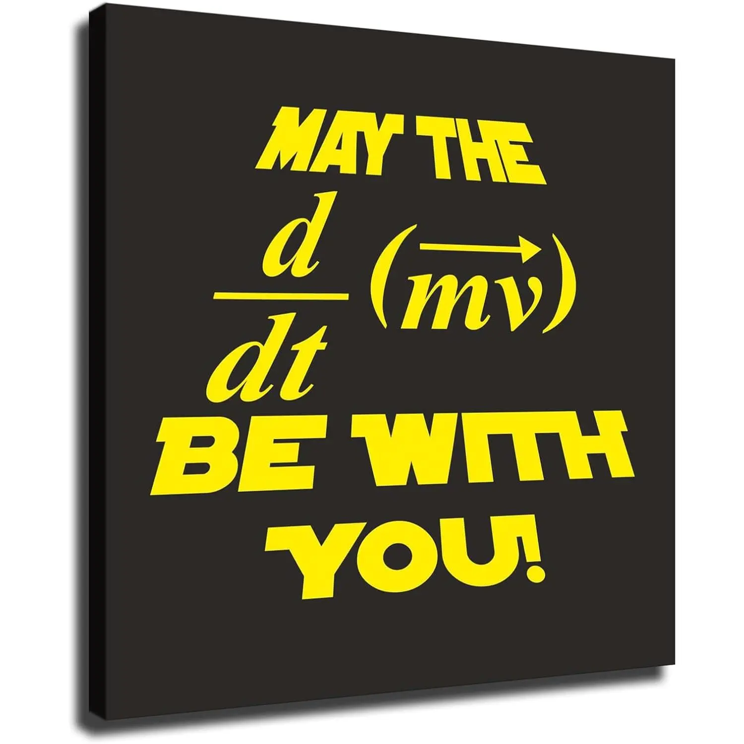 "May The Force Be With You" High Detail 1-Piece Realistic Print Physics Poster, Long-Lasting Unframed Canvas Wall Art, 08x08 Inch Decoration for Classroom Science, Living Room