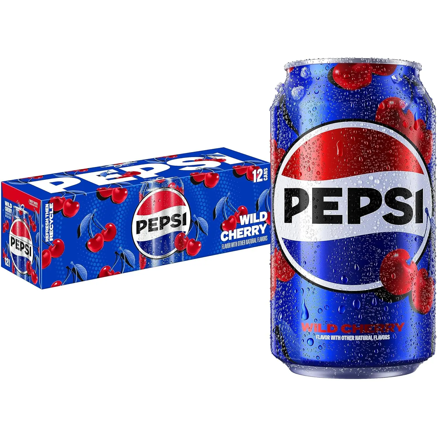 Pepsi Cola Soda, Wild Cherry, 12 Fl Oz Cans (Pack of 12) Flavor Name:Wild Cherry