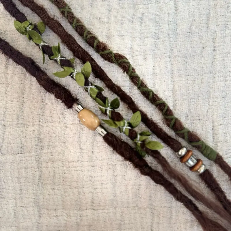 Fun Subtle Brown Ombré Clip-in Dreadlock Extensions for Temporary Texture and Flair!