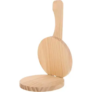 Wood Dumpling Presser Kitchen Dumpling Press Tool Wonton Skin Press Maker Dumpling Maker Machine  Ravioli Pancakes Pizza Manual Corn Tortillas Sugar Pancakes Wrapper (8.25X4.91X2.36 Inch)