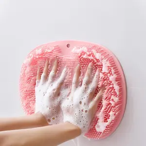 Girl Room Accessories, 1 Count Silicone Back Scrubber, Random Color Foot Scrubber Shower Foot Brush, Back Scrubber for Bathroom