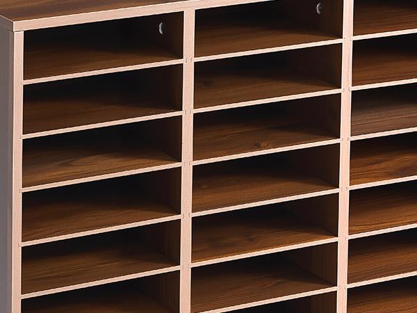 VEVOR Wood Literature Organizer 27 Compartments Office Mailboxes Brown, Countertop Literature Sorter for Files Documents Papers, with Adjustable Shelves, for Office, Home, Classroom Organization
