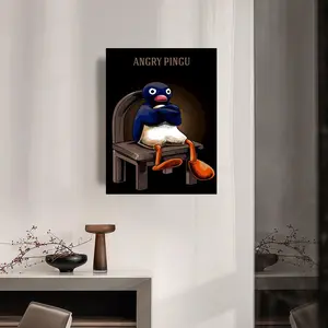 Cute Painting Calligraphy Minimalist Inner Frame Anime Painting Elevate P-Pingu Your Space Light Luxury Inner Frame Decor Create a Premium Home Vibe No Drilling Needed Easy to Classic Hang HD Art Inner Frame