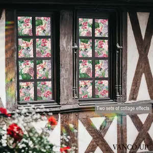 A piece of (45*100cm) floral creative simulated window stickers with electrostatic adsorption, large-sized glass decoration and beautification XC20060-YC