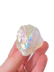 New Moon Beginnings Raw Angel Aura Quartz Crystal - Natural Color with Unique Crystalline Features