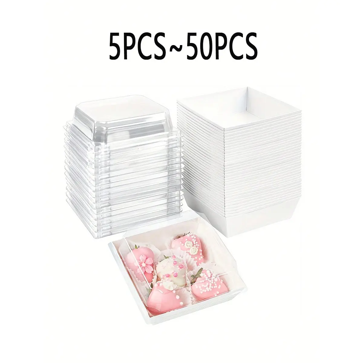 5/10/20/30 Pack Dessert Boxes with Transparent Lids, Oil-Proof Kraft Paper, Baking Food Containers for Cookies, Macarons, Cakes, Sandwiches, Bakeware