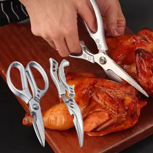 2 Pcs Kitchen Scissors Set Poultry Shears - Heavy Duty Kitchen Shears All Purpose With Anti-Slip Handle & Safety Lock, Stainless Steel Cooking Scissors for Meat, Bone, Poultry