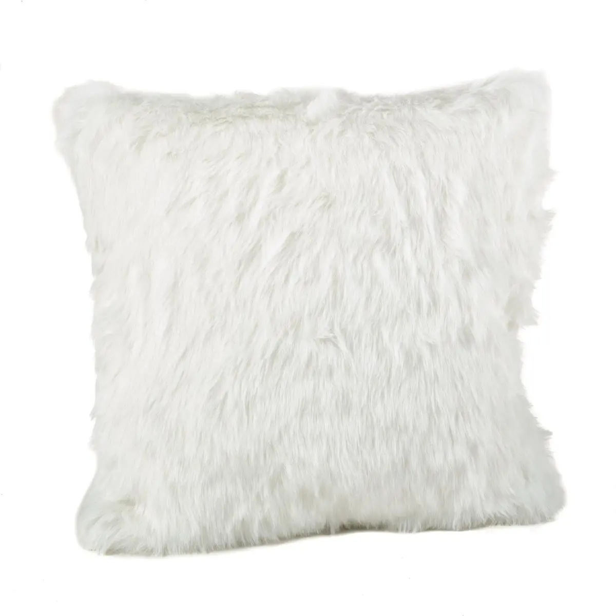 212 MAIN 20 in. Square Faux Fur Filled Throw Pillow, White, Contemporary Look