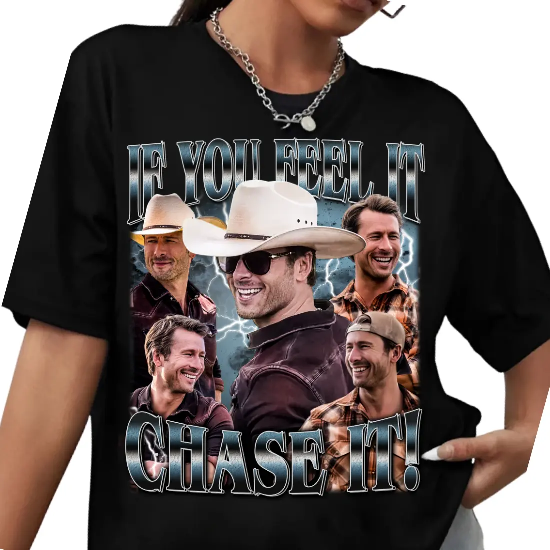 Limited If You Feel it Chase It Glen Powell T-Shirt, Gift For Women and Man Unisex T-Shirt