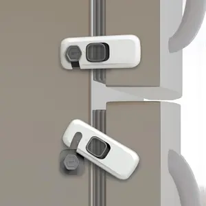 5 Pack Fridge Lock,  Pro Refrigerator Lock,  Fridge Door Latches,  Safety Locks for Cabinet, Cupboard, Drawers, Oven, Closet,  Adhesive-Easy to Install, Grey